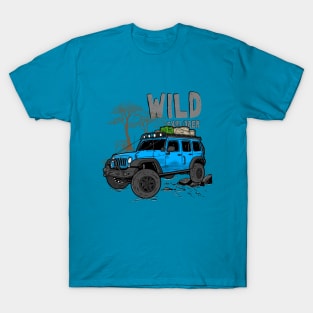 Wild Explorer Jeep - Adventure Ocean Pacific Blue Jeep Wild Explore for Outdoor enthusiasts T-Shirt